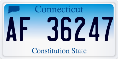 CT license plate AF36247