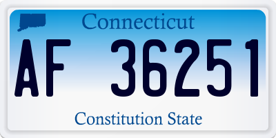 CT license plate AF36251