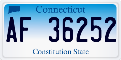 CT license plate AF36252