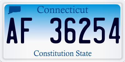 CT license plate AF36254