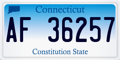 CT license plate AF36257