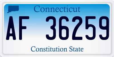 CT license plate AF36259