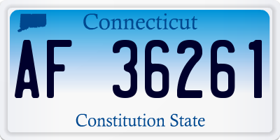 CT license plate AF36261