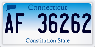 CT license plate AF36262
