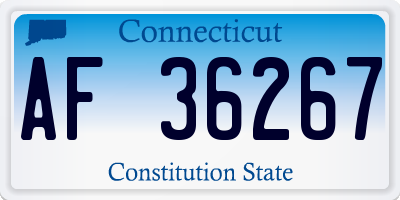 CT license plate AF36267