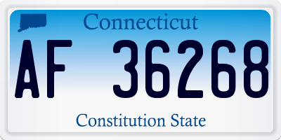 CT license plate AF36268