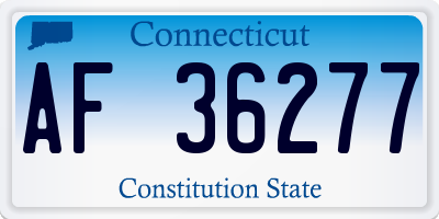 CT license plate AF36277