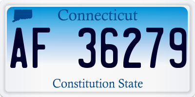 CT license plate AF36279