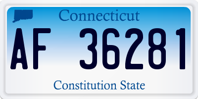 CT license plate AF36281