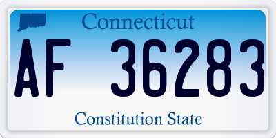 CT license plate AF36283