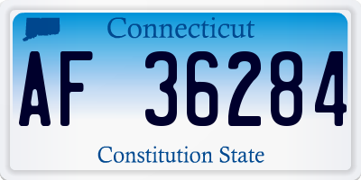 CT license plate AF36284