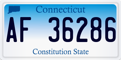 CT license plate AF36286