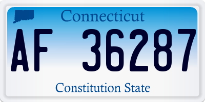 CT license plate AF36287