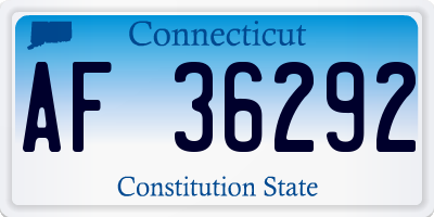 CT license plate AF36292