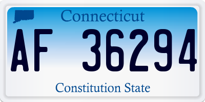 CT license plate AF36294