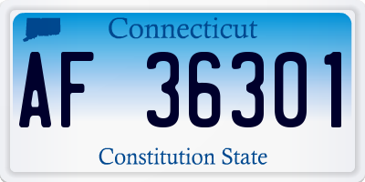 CT license plate AF36301