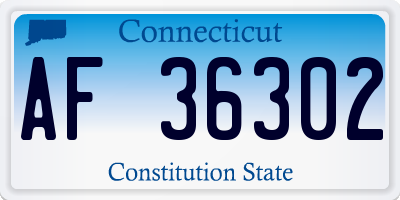 CT license plate AF36302
