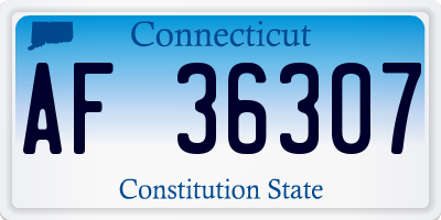 CT license plate AF36307