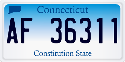 CT license plate AF36311