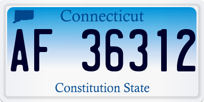 CT license plate AF36312