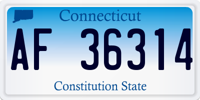 CT license plate AF36314