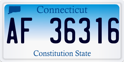 CT license plate AF36316