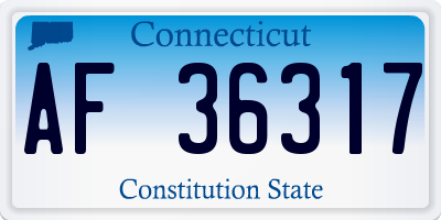 CT license plate AF36317