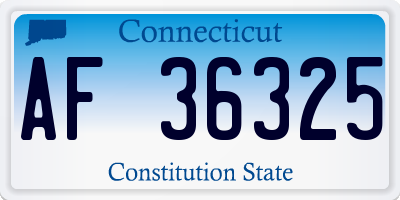 CT license plate AF36325