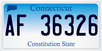 CT license plate AF36326