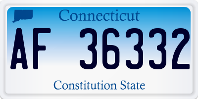 CT license plate AF36332