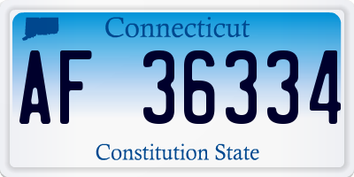 CT license plate AF36334