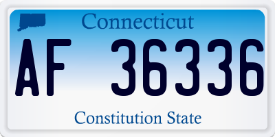 CT license plate AF36336