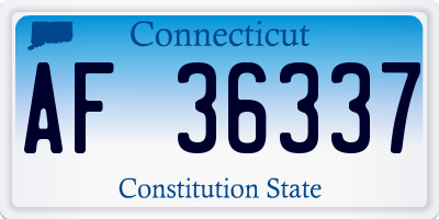 CT license plate AF36337