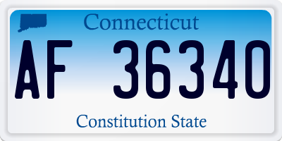 CT license plate AF36340