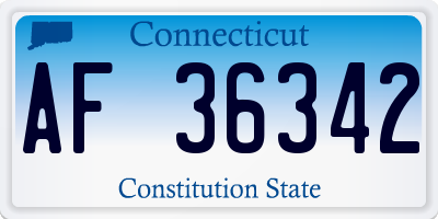 CT license plate AF36342