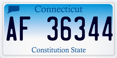 CT license plate AF36344