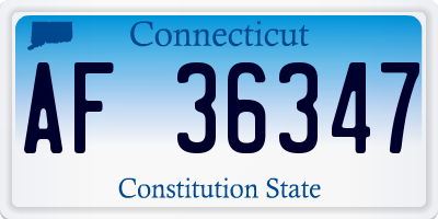 CT license plate AF36347