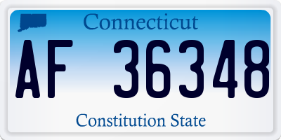 CT license plate AF36348