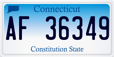 CT license plate AF36349