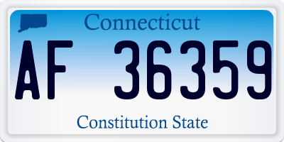 CT license plate AF36359