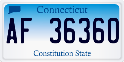 CT license plate AF36360