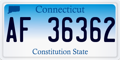 CT license plate AF36362