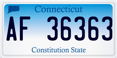 CT license plate AF36363