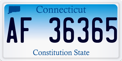 CT license plate AF36365