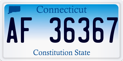 CT license plate AF36367
