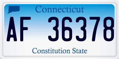 CT license plate AF36378