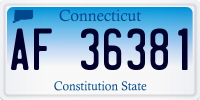 CT license plate AF36381