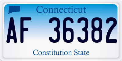 CT license plate AF36382