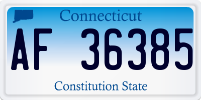 CT license plate AF36385
