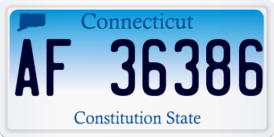 CT license plate AF36386